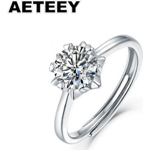 0.5/1.0/2.0/3.0CT 925 Sterling Silver Moissanite Diamond Ring Snowflake Ring Fine Jewelry Engagement Wedding Diamond Ring JA-19