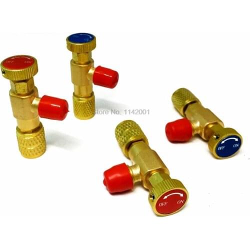 100pcs liquid safety valve R410 F22 air conditioning refrigerant 1/4 "Safety Adapter Air conditioning repair and fluoride