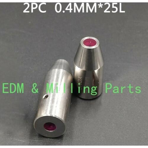 2PCS CNC EDM Drilling/Puncher Part Wire Cut Ruby Electrical Guide OD 0.4MM*25MM For Drilling Puncher Mill Part