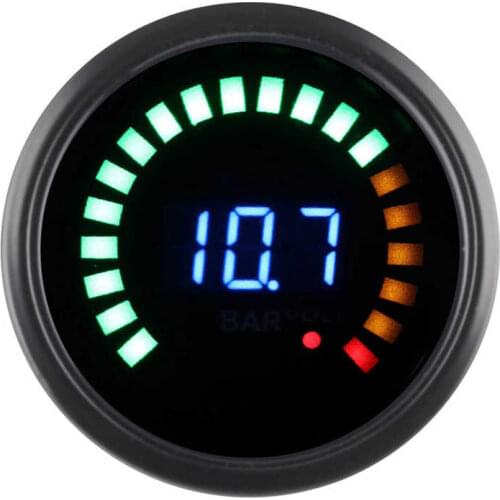 2in Car Voltmeter with LED Digital Display Vacuum Pressure Gauge 12V 2 in 1 Universal Meter Car accessories