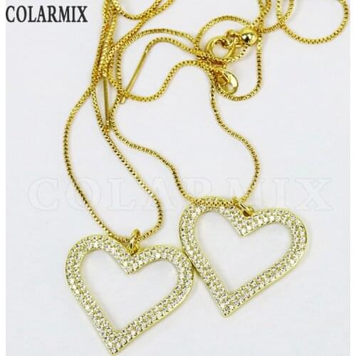3 Pcs Heart Shape Pendant necklace jewelry accessories Heart charms for women necklace for women New design 8432