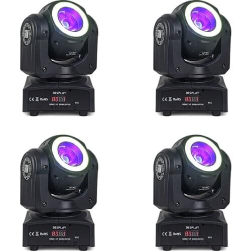 4pcs/lot Portable China Newest Moving Heads Stage High Quality 60W Mini LED Moving Head Beam Lights With led strip 13/15 channel