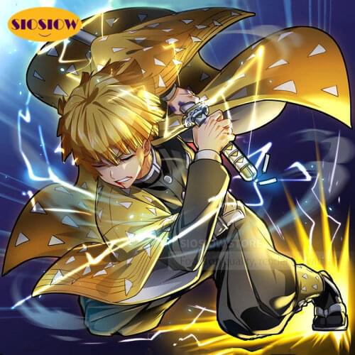 5d Diy Posters Diamond Painting Kimetsu No Yaiba Agatsuma Zenitsu Sword 3d Diamond Mosaic Embroidery Cross Stitch Kit Decor Home