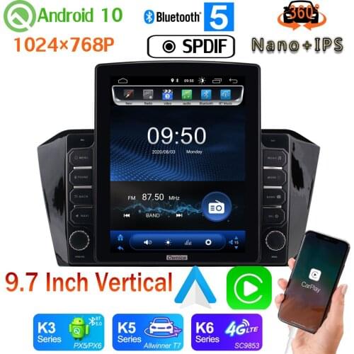 9.7" Vertical Style Car Media GPS CarPlay Android 10 360 Camera Radio For Volkswagen VW Passat B8 CC Magotan 2017-2020 PX6 4+64G
