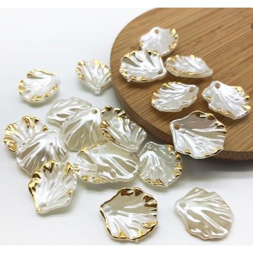 30pcs Acrylic Charms Pendants Flower Petal Beads DIY Earrings Making Hair Accessories Women Girls Fashion Jewelry Findings