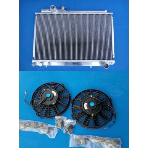 Aluminum Radiator & Fans For TOYOTA SUPRA MK3 SOARER MZ20 7M-GTE Manual 1986-1992 1987 1988 1989 1990 1991