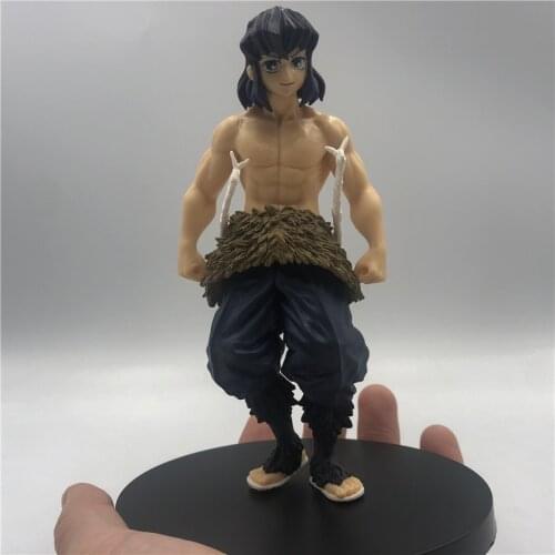Anime Demon Slayer Hashibira Inosuke Real Face Standing Ver. PVC Action Figure Kimetsu no Yaiba Tanjirou Inosuke Classic Color