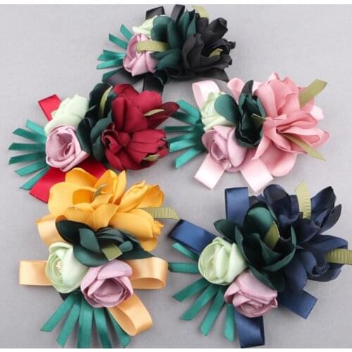 Free Shipping Big Floral Chiffon Fabric Handmade Flower Patch Stickers Fit Girls Hair Jewelry Garment Ornament Accessories Shoes