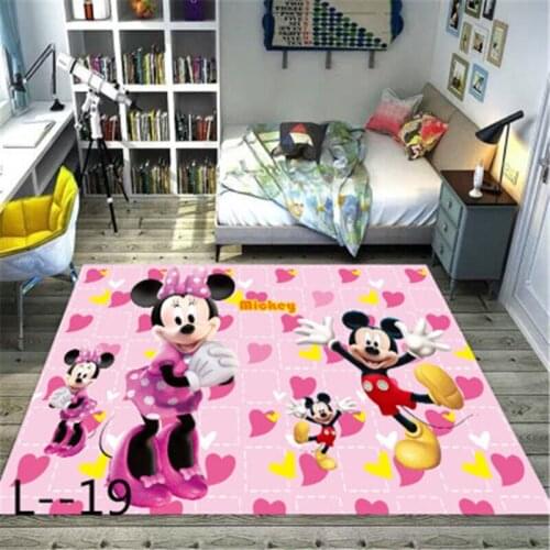 Minnie Mickey mouse play mat Carpet kids Rugs Bedroom Door Mat Wood Board Print Carpets Kitchen for Living Room Play Mat Gift