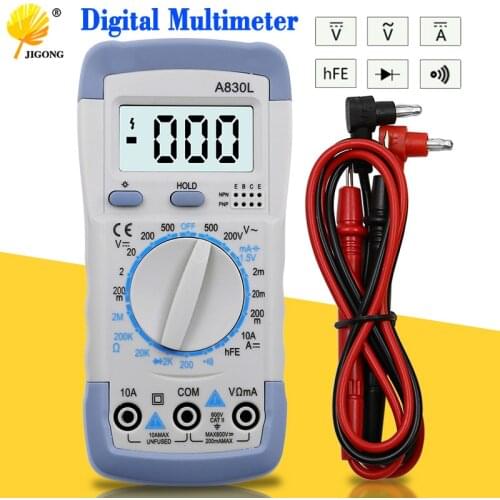 A830L LCD Digital Multimeter AC DC Voltage Diode Freguency Multitester Current Tester Luminous Display with Buzzer Function