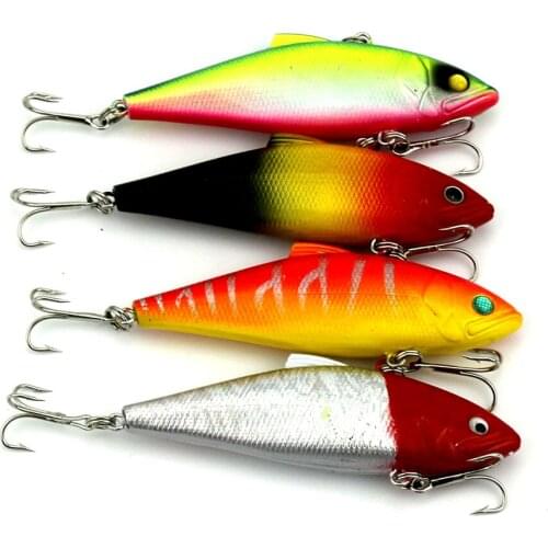 HENGJIA 2016 80PCS isca artificiais 3d luminous fishing tackle hard bait VIB Fishing lures 8.5CM 11.2G 4# hooks vibrator bass