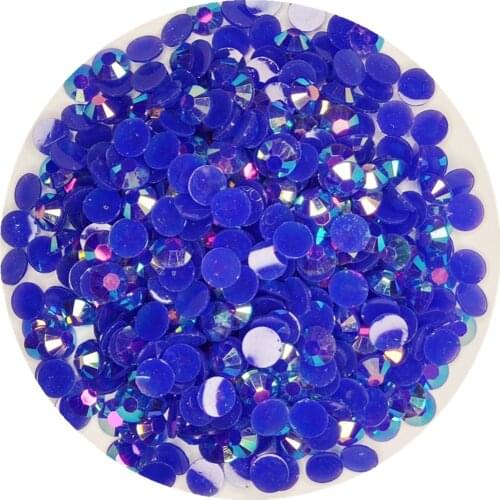 Good Quality Jelly Sapphire AB Resin Flatback Beads 2mm~6mm Non Hotfix Rhinestones for Nail Art/Garment/Decoration