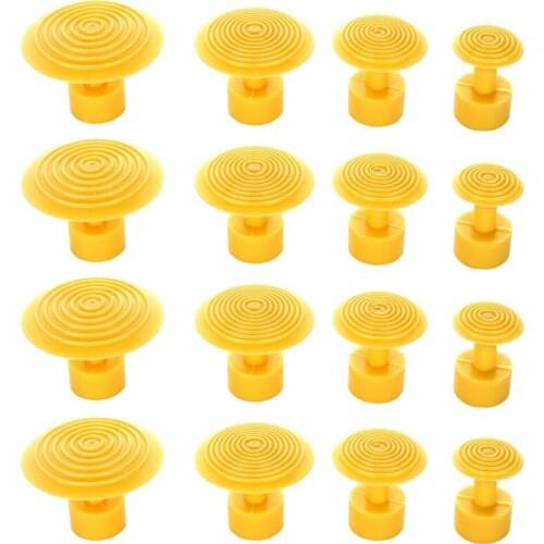 Dent Tabs Paintless Dent Repair Tools 16pcs High Quality Durable Yellow Glue Tabs Suction Cup Car Repair Kit Herramentas