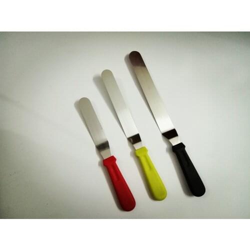 Baking Cake tools Stainless steel plastic Handle Crank Cream spatula 6 inch 8 inch 10 inch 3pcs in 1 set butter spreader