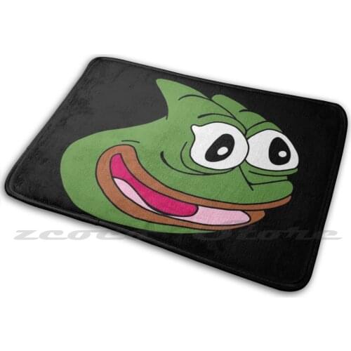 Mat Doorway Non-Slip Soft Water Uptake Carpet Frog Peepo Meme Twitch Emote Twitch Discord Reddit Memer Funny Fun Green Cute