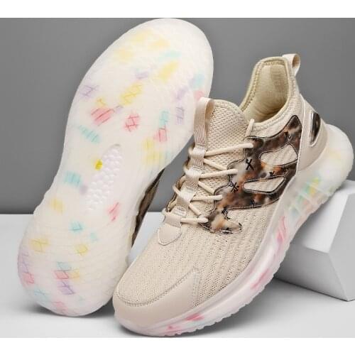 Mens sneaker light shoes running breathable casual summer flying woven mesh elastic fashion outdoor sports jogging shoes