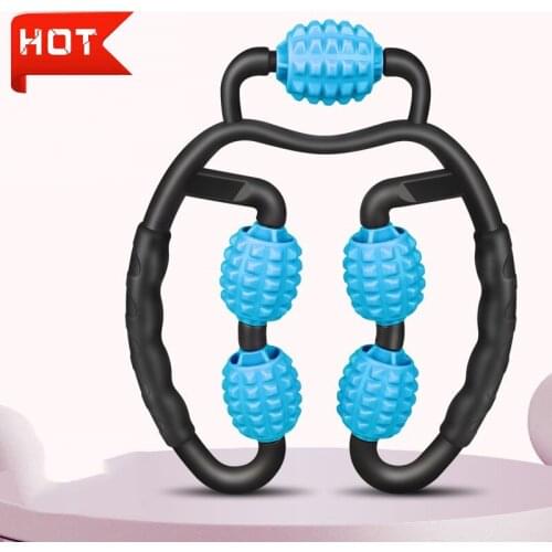 Hot Selling Circular Hand Held Yoga Beautiful Leg Muscle Elimination And Relaxation Fascia Training Roller Massage Clamp