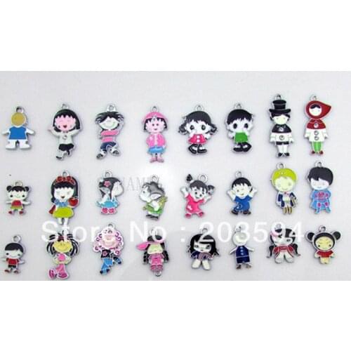 ME021 Wholesale 100Pcs/Lots DIY Alloy Mixed Enamel Boy&girl Charms Fashion jewelry accessories, charms, pendants