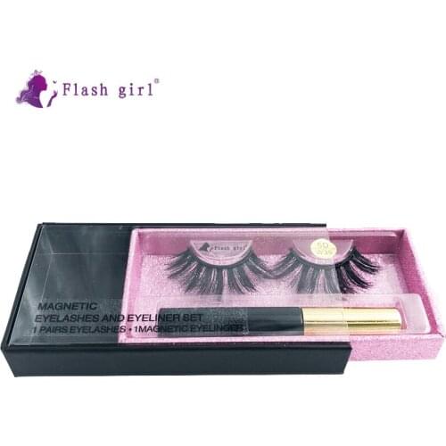 Flash Girl 5D-W 39 false eyelashes beautiful mink magnetic eyelashes and eyeliner suit