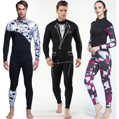 3mm Neoprene man Siamese diving suit surf wear long sleeved pants personalized wetsuit diving suit male Free diving suit