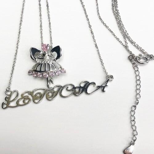 Custom Name Necklace Personalized Double Layered Name Necklace Women Gift Stainless Steel Name Necklace Customisewholesale