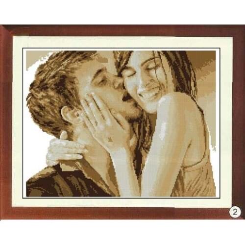 Couple Kissing, Lntimate Gift Top Quality Embroidery Needlework 14CT Unprinted Cross Stitch Kits DIY Handmade Art Home Decor
