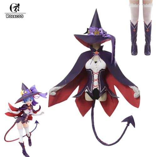 ROLECOS Re Life in a different world from zero Rem Cosplay Costume Cospaly Anime Rem Costume Cloak Hat Women Halloween Full Set