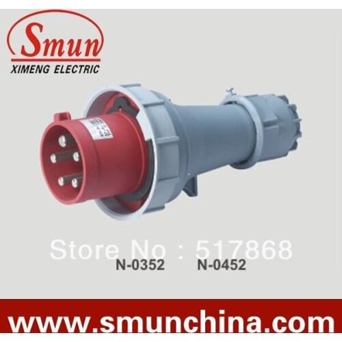 N-0452 125A 220-415V 3P+N+E 5pin Industrial Plug with CE ROHS 1 Year Warranty IP67 Degree PA66