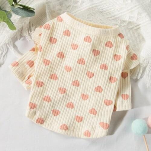 Love Dog Bottoming Shirt Spring and Autumn Thin Cat Small Puppies Teddy Pet Schnauzer Bichon Pomeranian Clothes