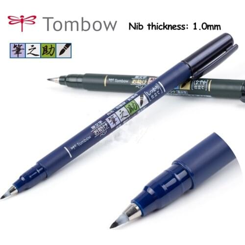 TOMBOW MONO Zero 1pcs / lot Calligraphy Soft Brush neutral Pen black refill Multi Function Pen Office Stationery Supplies Size