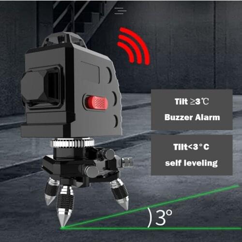 Self-Leveling 12 Lines 3D Green Laser Level 360 Degree Horizontal And Vertical Cross Lines Green Laser Line With Tripod Battery