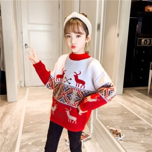 Girls Sweater Kids Babys Coat Outwear 2021 Stylish Thicken Warm Winter Autumn Knitting Tops Pure Cotton Childrens Clothing