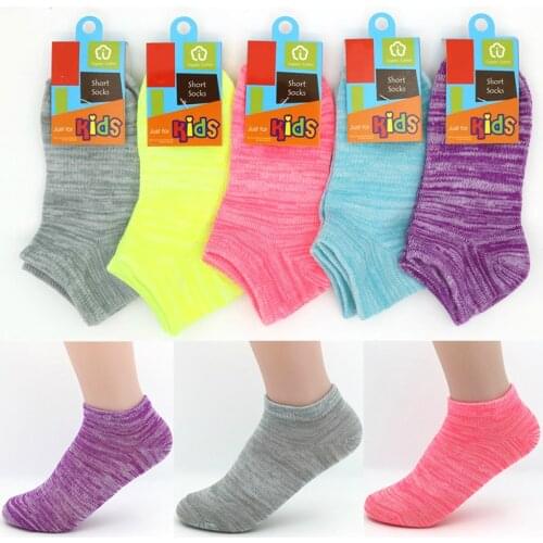Kids Short Socks Color Baby Children Socks Cotton Boys Girls Good Air Permeability Ankle Socks Cute Summer High Quality 3-6Years
