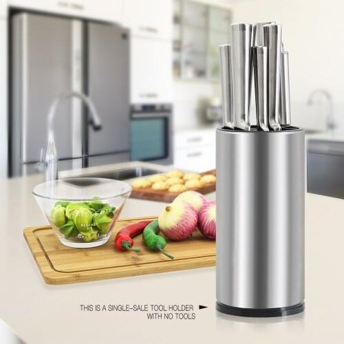 Universal Knife Holder Set Cutlery Utensil Holder Knife Block Knife Sharpener Stainless Steel Kitchen Organizer Space