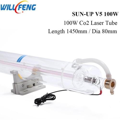 Will Feng 100w Co2 Laser Tube SUN UP V5 Length 1450mm Diameter 80mm For Laser Cutter Engraving Machine 6000 Hours Glass Pipe