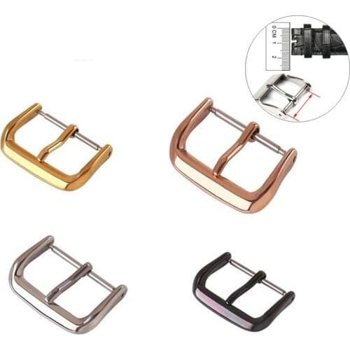 2pcs 12mm 14mm 16mm 18mm 20mm 22mm Watchband Metal Buckle Clasp Black Gold Silver Rose gold Stainless Steel Watch Buckle