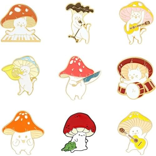 19 Styles Cute Mushroom Animal Brooch Bag Clothes Backpack Lapel Enamel Pin Badges Jewelry Gift For Friend Women Accessories