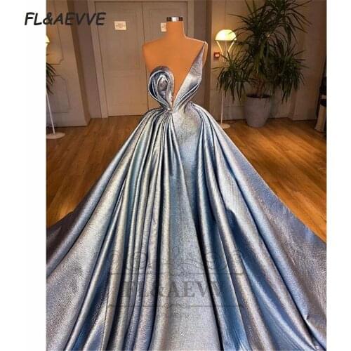 2021 Ball Gowns Evening Dress Silver V Neck Sleevesless Lace Up Floor Length Evening Prom Party Gowns