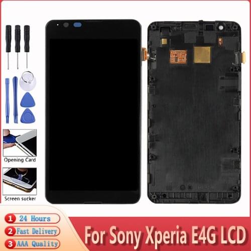 4.7" For SONY Xperia E4G LCD With Frame E2003 E2006 E2053 E2033 E2043 LCD Display Touch Screen Digitizer Assembly Replacement