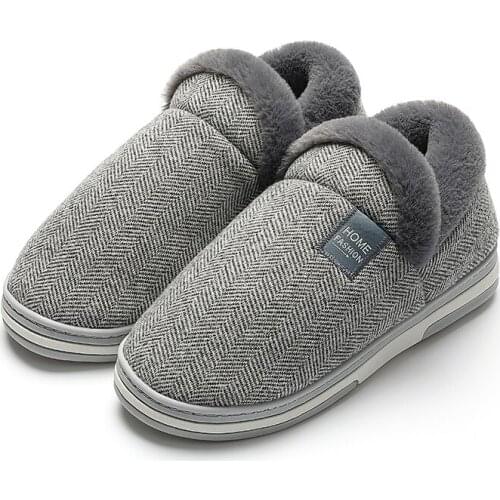 Winter Warm Home Slippers for Men Furry Short Plush Fashion Women Slippers Non Slip Bedroom Slides Couple Soft Indoor Male Shoes