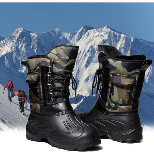 Winter Fishing shoes waterproof Fishing Rubber boots Non-slip Plus velvet Wading Keep warm Snow shoe fly fishing outdoor product