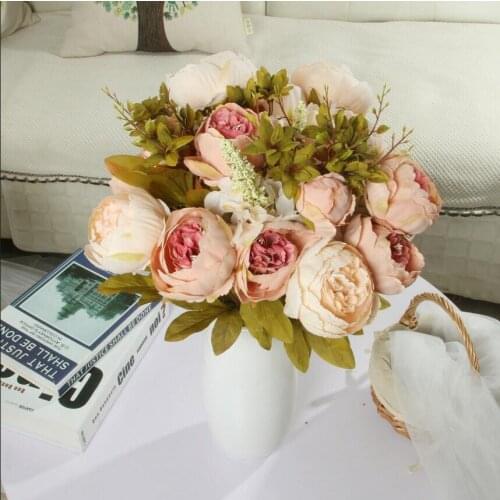 1bunch European Artificial Peony Decorative Party Silk Fake Flowers Peonies For Home Hotel Decor Diy Wedding Decoration Wreath