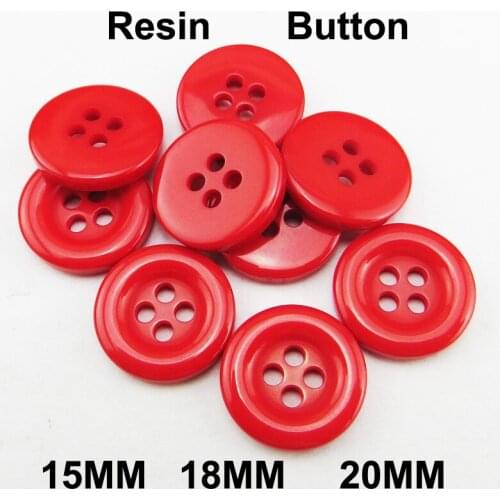 100PCS 15MM-20MM Shirt RESIN Coat Button 4Hole Decorative Sewing Clothes Accessory Sweater Buttons Garment R-358