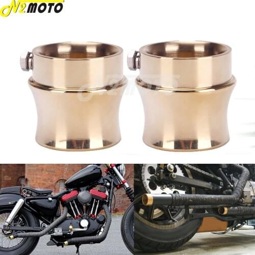 2.25"/2.5" Motorcycle Brass Exhaust Muffler Pipe Exhaust Tips for Harley Chopper Bobber Cafe Racer BSA Sportster Big Twin xs650