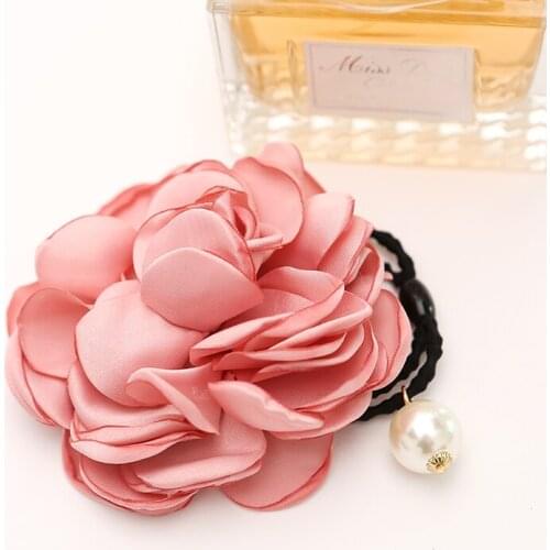 2017 Sale Hot Sale Trendy Hairbands Womens Girls Handmade Flower Beaded For Ponytail Holder Elastic Hair Band Accessories