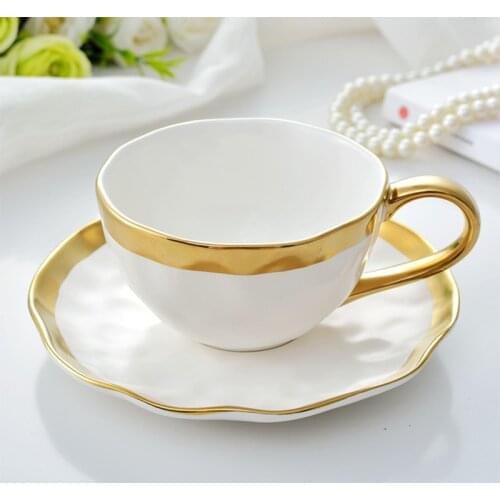 220ml Royal Coffee Cup Plate Ceramic Coffee Cup Plate Set Senior Club Hotel VIP Coffee Cup Plate