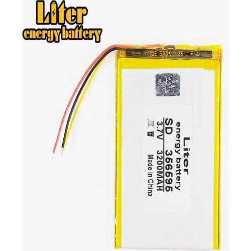 3 line 3.7V 3200mAh Lithium Tablet polymer battery for Tablet PC / MID PDA 356595