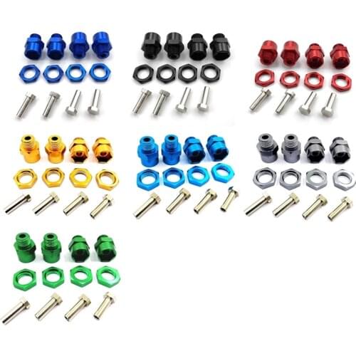 4pcs Wheel Hex 12mm Turn 17mm lengthened Thickening 15MM Aluminum Adapter HSP 1/10 RC Car Buggy Bigfoot Truck Can Use 1/8 Tires