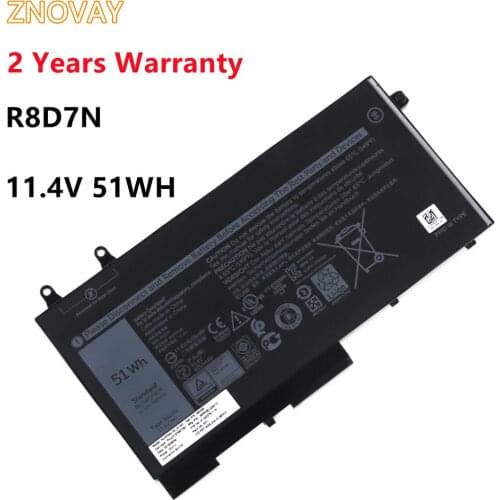 ZNOVAY R8D7N Laptop Battery For Dell Latitude 5400 5500 Precision 3540 Inspiron 7590 7591 7791 2-in-1 Sereis R8D7N 11.4V 51WH