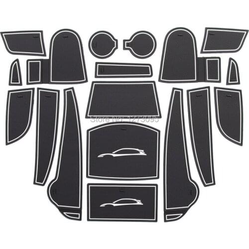 For Hyundai Kona 2019 2020 Car Inner Gate Slot Pad Non-slip Cup Mats Anti Slip Door Groove Mat Interior Car Styling Accessories